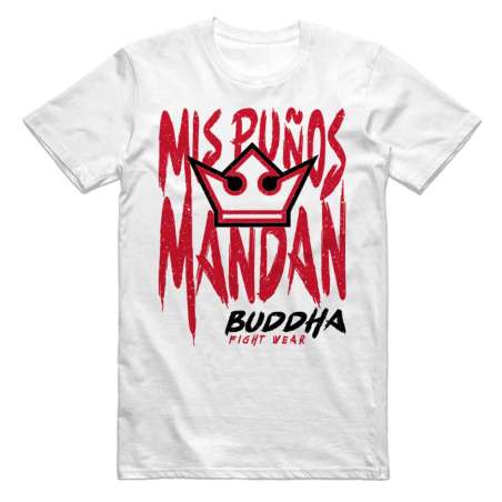 T-shirt My fists rule Buddha blanc