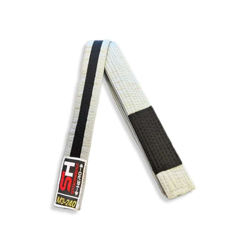 Ceinture BJJ pour enfants Strongest Hero gris noir