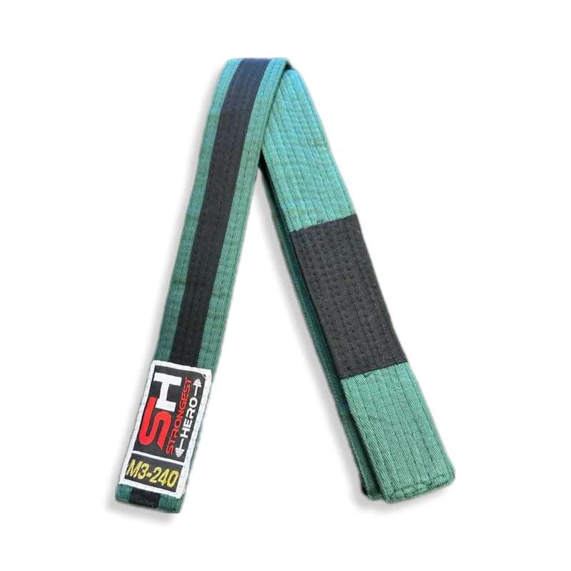 Ceinture BJJ pour enfants verte et noire SH