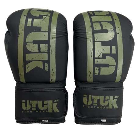 Gants de muay thai Utuk vert militaire noir