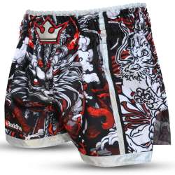 Short Muay Thai Bouddha dragon rouge 1