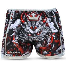 Short Muay Thai Bouddha dragon rouge 3