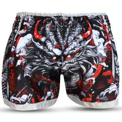 Short Muay Thai Bouddha dragon rouge 4