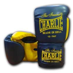 Gants de muay thai Charlie kaos noir jaune