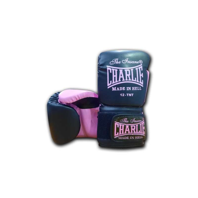 Gants de kick boxing Charlie kaos noir rose