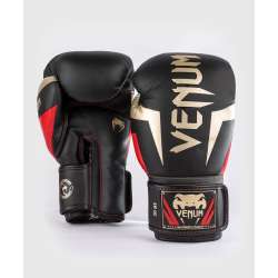 Gants de boxe Venum elite noir doré rouge