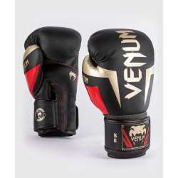 Gants de boxe Venum elite noir doré rouge 1