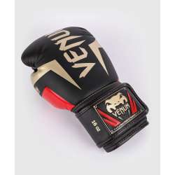 Gants de boxe Venum elite noir doré rouge 3