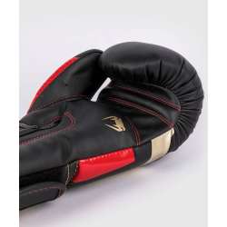 Gants de boxe Venum elite noir doré rouge 5