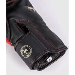 Gants de boxe Venum elite noir doré rouge 6