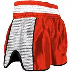 Short kick boxing Buddha retro premium (rouge/blanc)