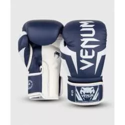 Gants de boxe Venum Elite bleu marine blanc (1)