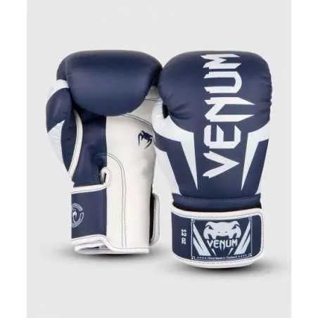 Gants de boxe Venum Elite bleu marine blanc (1)