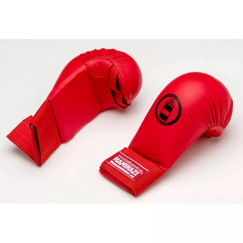 Gants de karaté kamikaze (rouge) sans pouce