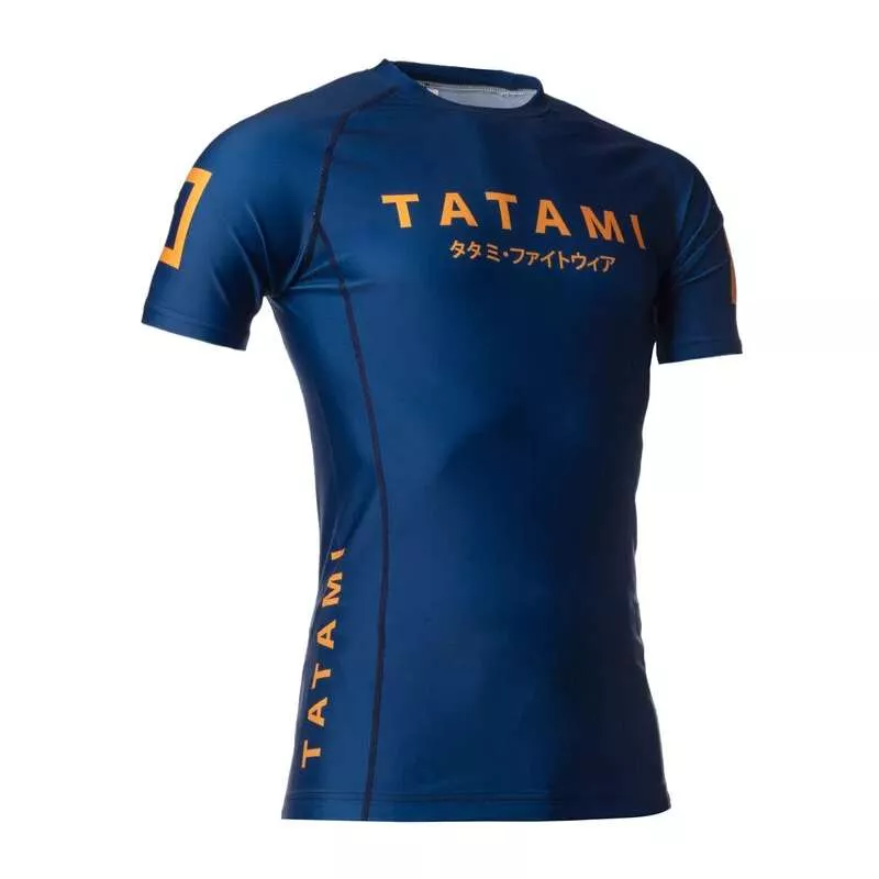 Rashguard grappling katakana Tatami bleu