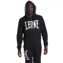 Sweat à capuche zippé Leone big logo (noir) 1