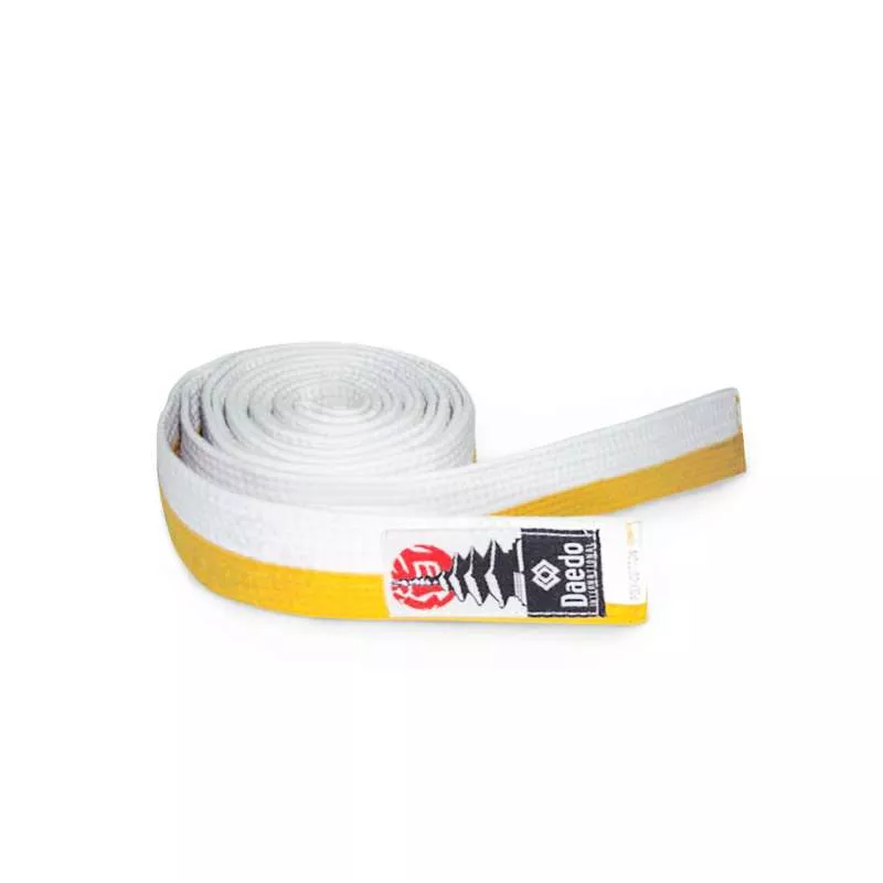 Ceinture d'arts martiaux Daedo (blanc/jaune)