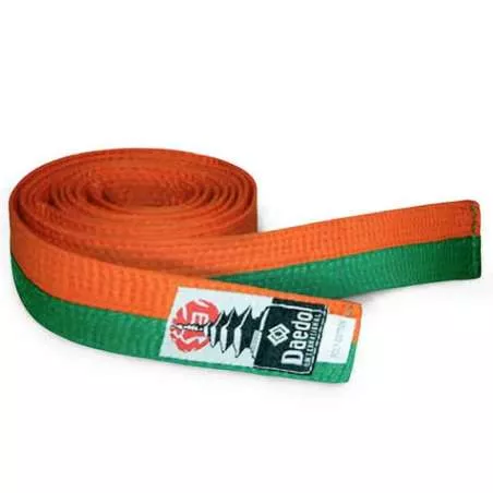 Ceinture de taekwondo Daedo (orange/vert)