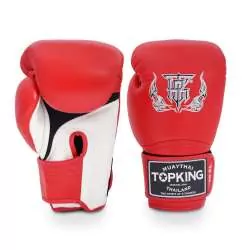 Gants muay thai Top King super air double tone (rouge/blanc)