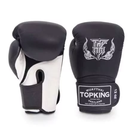 Gants kick boxing TopKing super air (noir/blanc)