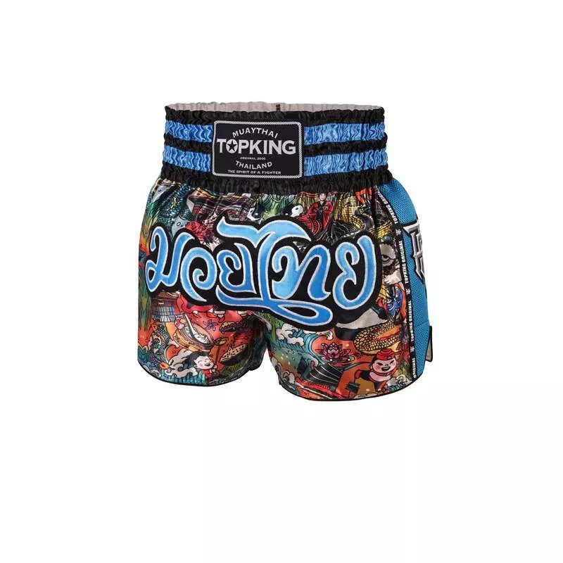 Pantalon Muay Thai Top King 227 (bleu)