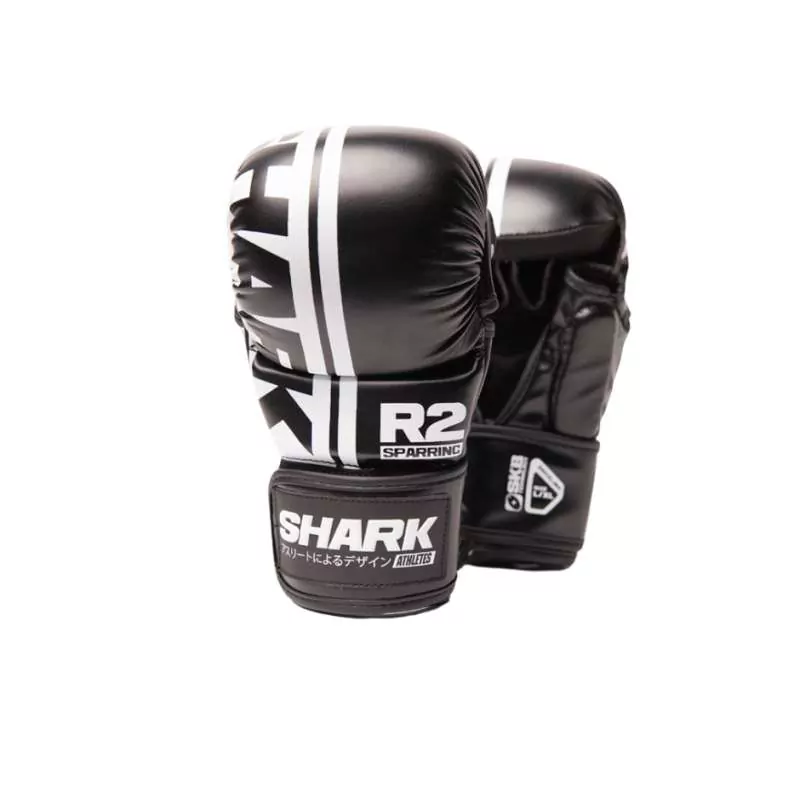 Gants MMA Shark R2 sparring noir/blanc